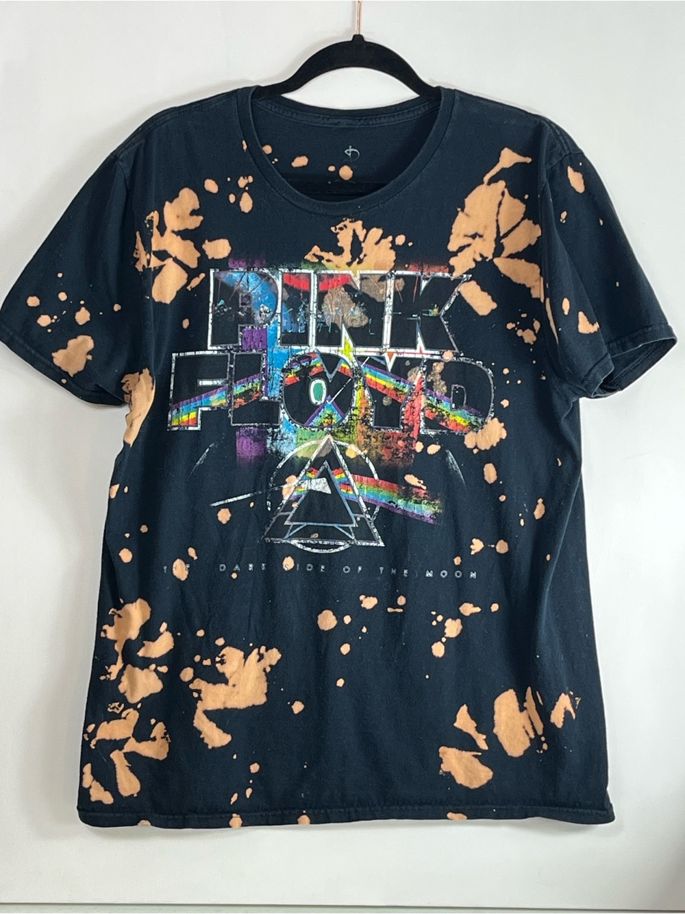 Pink Floyd T-Shirt Custom Bleach Splattered Tie-dye Graphic Sz M Without Tags